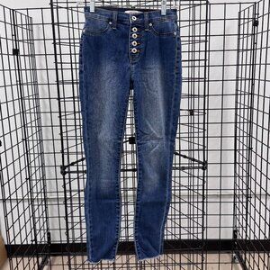 Lila Ryan Button Fly Medium Wash Skinny Blue Jeans Size 25
